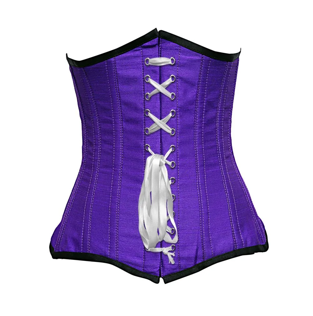 Evans Purple Dupion Underbust Corset
