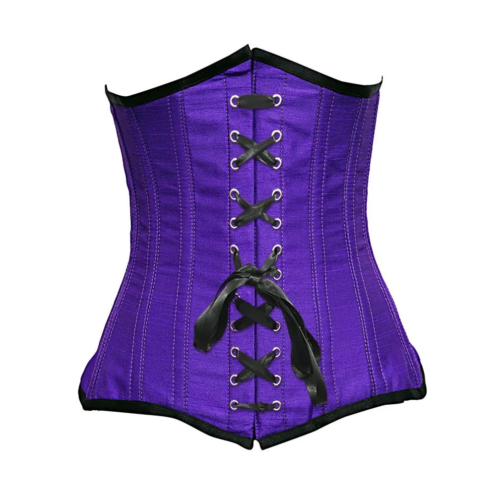 Evans Purple Dupion Underbust Corset
