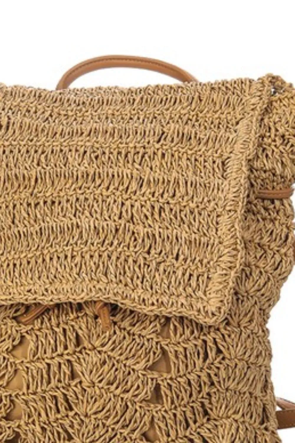 Fame Straw Braided Fashion Backpack