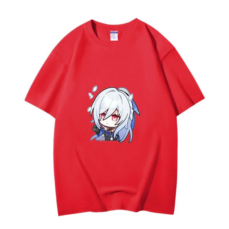 Fashion Anime Honkai Star Rail Jingliu 230g GSM Hipster Style Oversized Cotton T-shirt