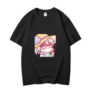 Fashion Anime Honkai: Star Rail March 7th 230g GSM Hipster Style Oversized Cotton T-shirt