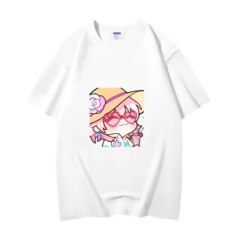Fashion Anime Honkai: Star Rail March 7th 230g GSM Hipster Style Oversized Cotton T-shirt