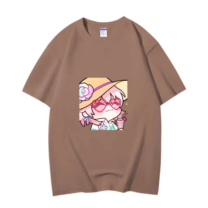 Fashion Anime Honkai: Star Rail March 7th 230g GSM Hipster Style Oversized Cotton T-shirt