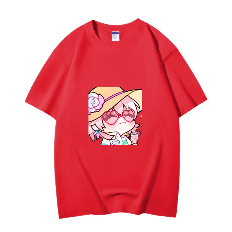 Fashion Anime Honkai: Star Rail March 7th 230g GSM Hipster Style Oversized Cotton T-shirt