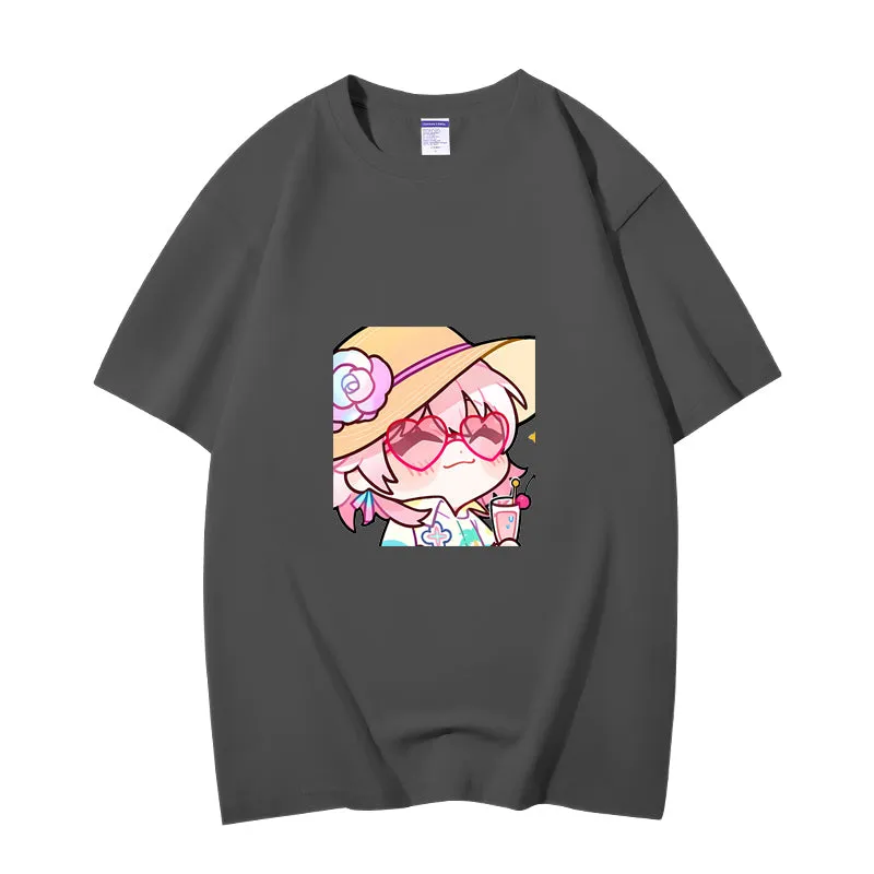 Fashion Anime Honkai: Star Rail March 7th 230g GSM Hipster Style Oversized Cotton T-shirt