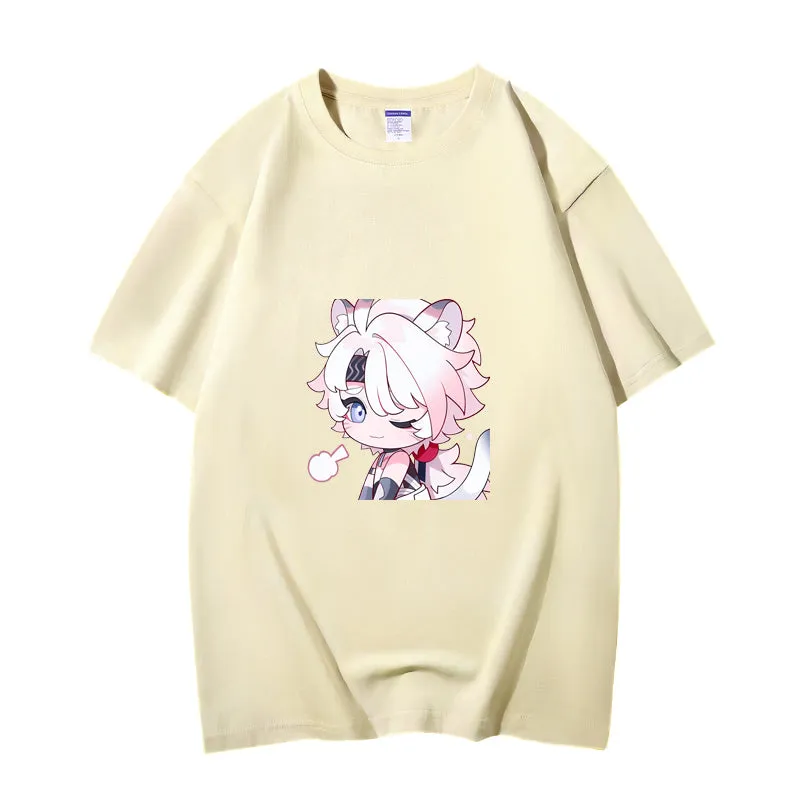 Fashion Anime Wuthering Waves Ling Yang 230g GSM Hipster Style Oversized Cotton T-shirt