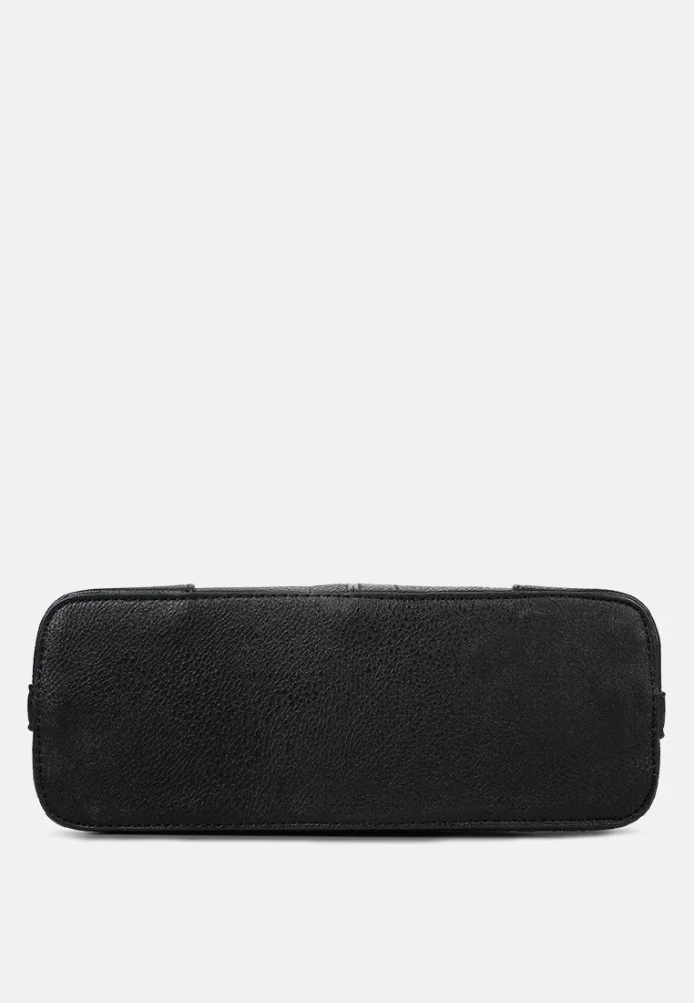 Faux Leather Adjustable Sling Bag