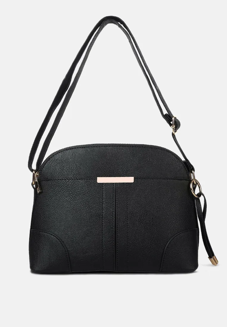 Faux Leather Adjustable Sling Bag