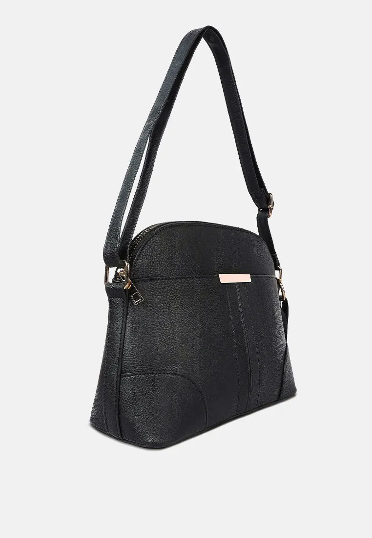 Faux Leather Adjustable Sling Bag