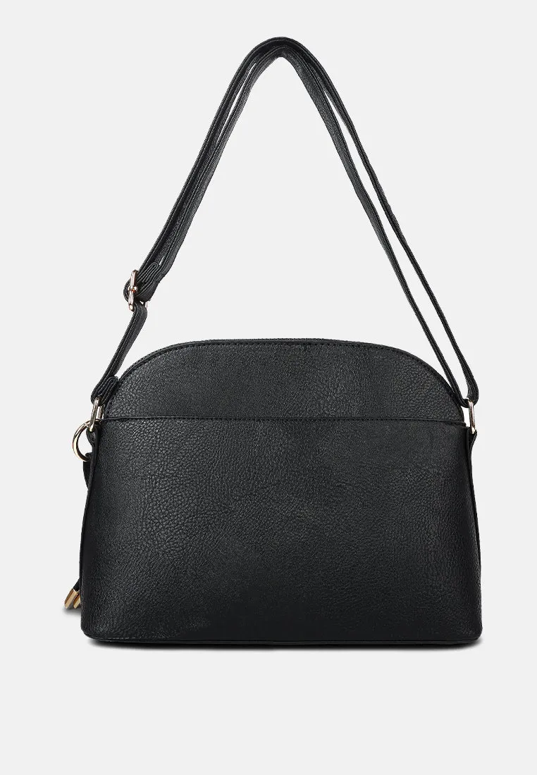 Faux Leather Adjustable Sling Bag