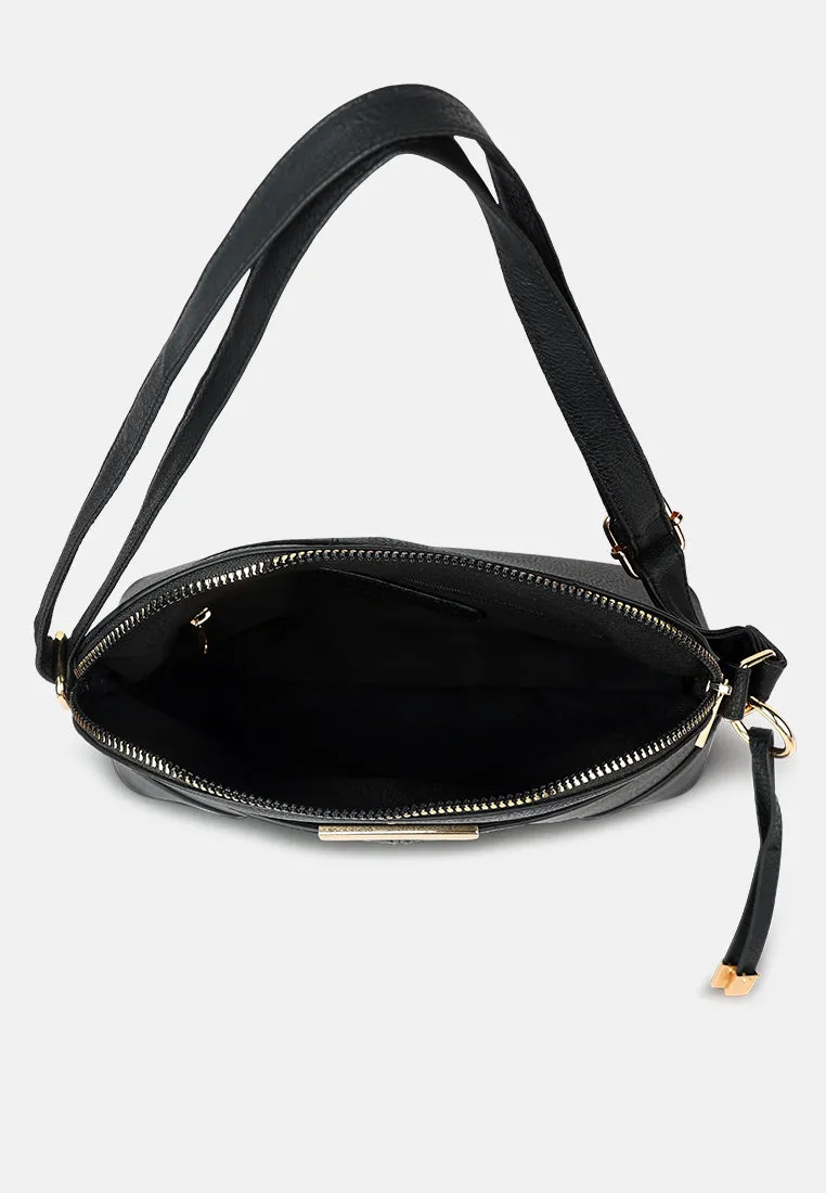 Faux Leather Adjustable Sling Bag
