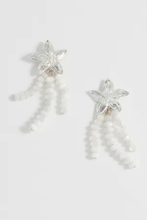 Flower Pearl Drop Earrings