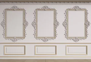 Fondo de pared anhelado blanco interior vintage D1009