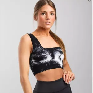 Free People Good Karma Black Tie Dye Sports Bra - NWOT