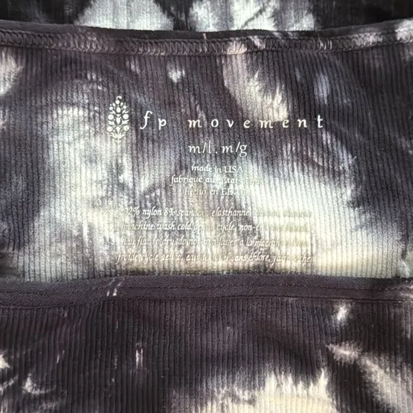 Free People Good Karma Black Tie Dye Sports Bra - NWOT