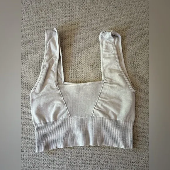 Free People Good Karma Square-Neck Bra Ice Greg XS/S