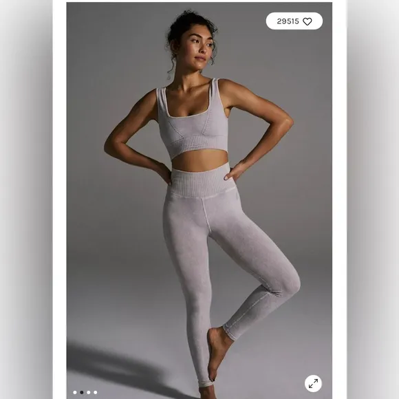 Free People Good Karma Square-Neck Bra Ice Greg XS/S