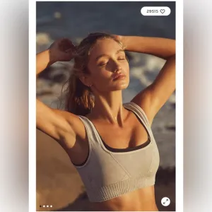 Free People Good Karma Square-Neck Bra Ice Greg XS/S