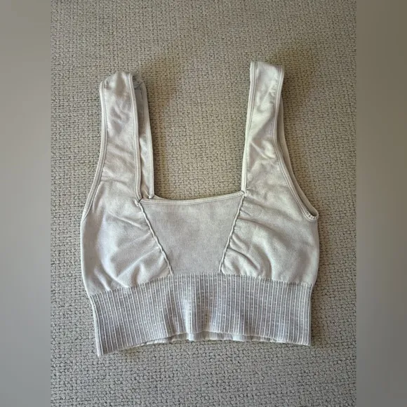 Free People Good Karma Square-Neck Bra Ice Greg XS/S