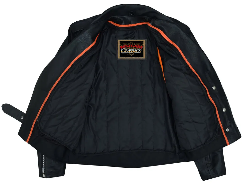 Freedom Rider Black Men’s Leather Jacket – Eagle Embossed