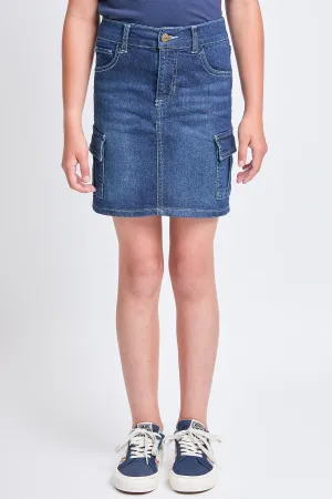 Girls Cargo Pocket Denim Skirt, Pack of 12