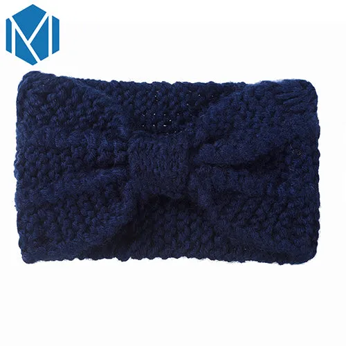 Girls Soft Knitted Fabric Headband Female Wool Winter Warm Turban Hair Accessories for Women Crochet Head Wrap Stretch Headdress