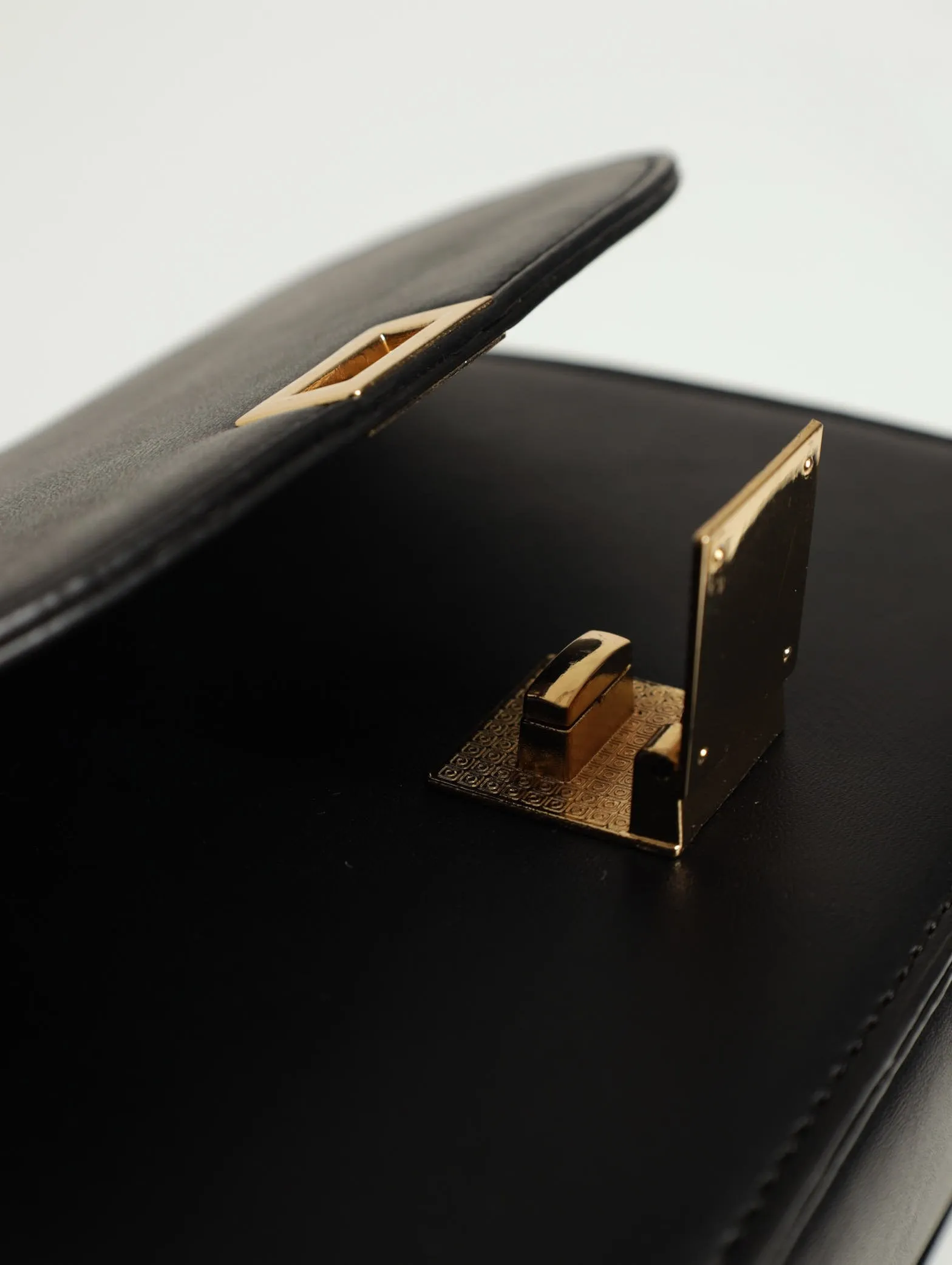 Gold Clasp Satchel - Black