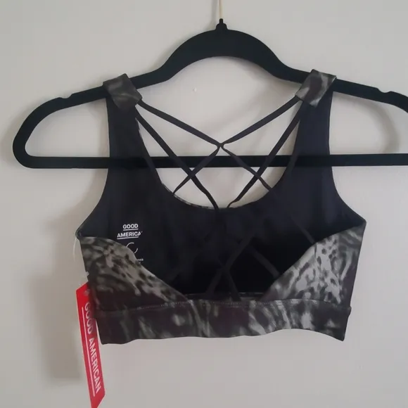 Good American Wild Night Sports Bra w/ Strappy Back Size XS