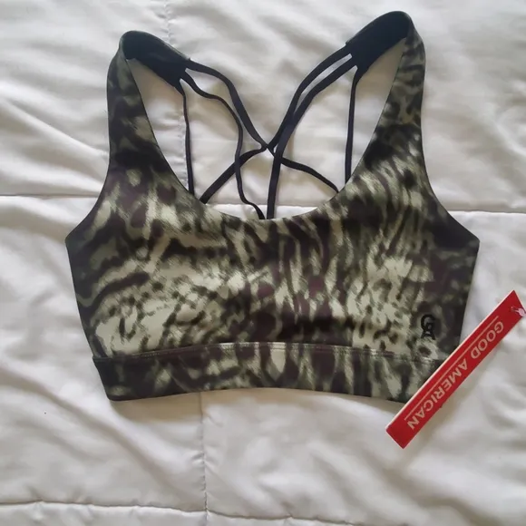 Good American Wild Night Sports Bra w/ Strappy Back Size XS