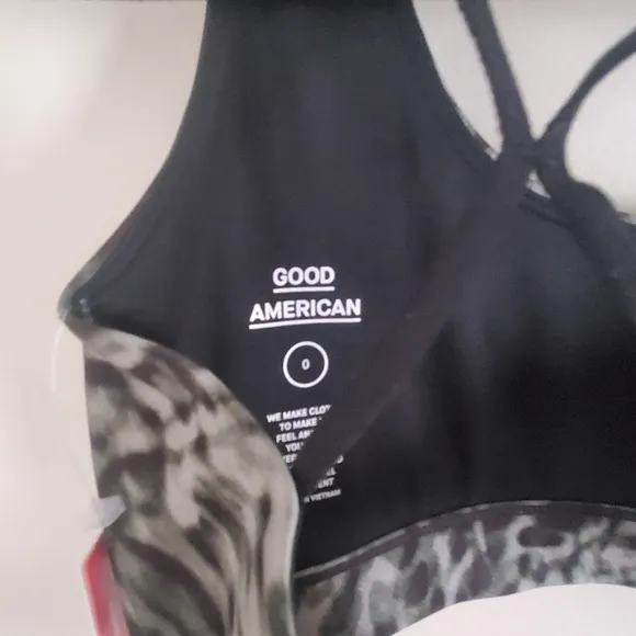 Good American Wild Night Sports Bra w/ Strappy Back Size XS