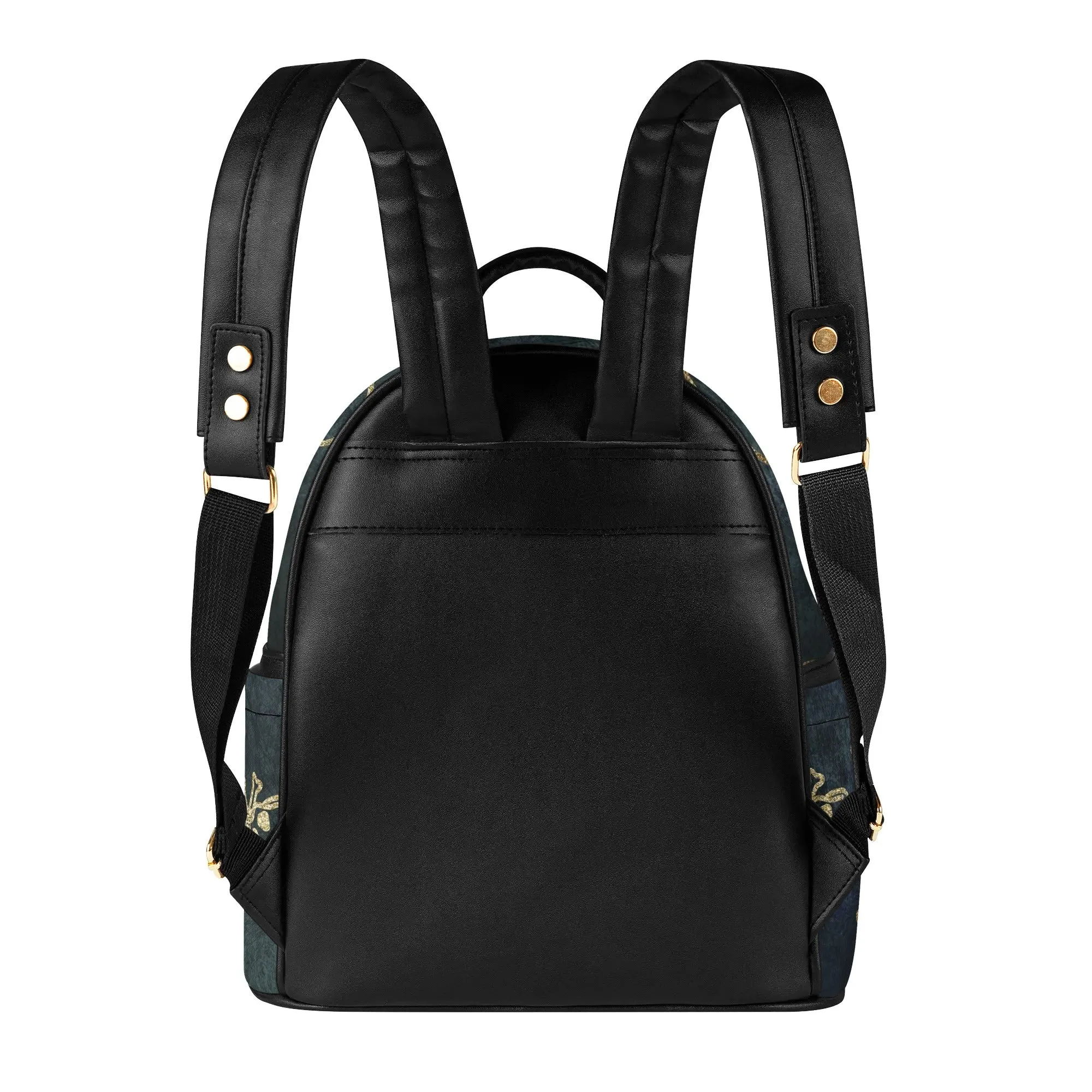 Gothic Black Faux Suede & Skull & Crossbones Pattern PU Leather Mini-Backpack
