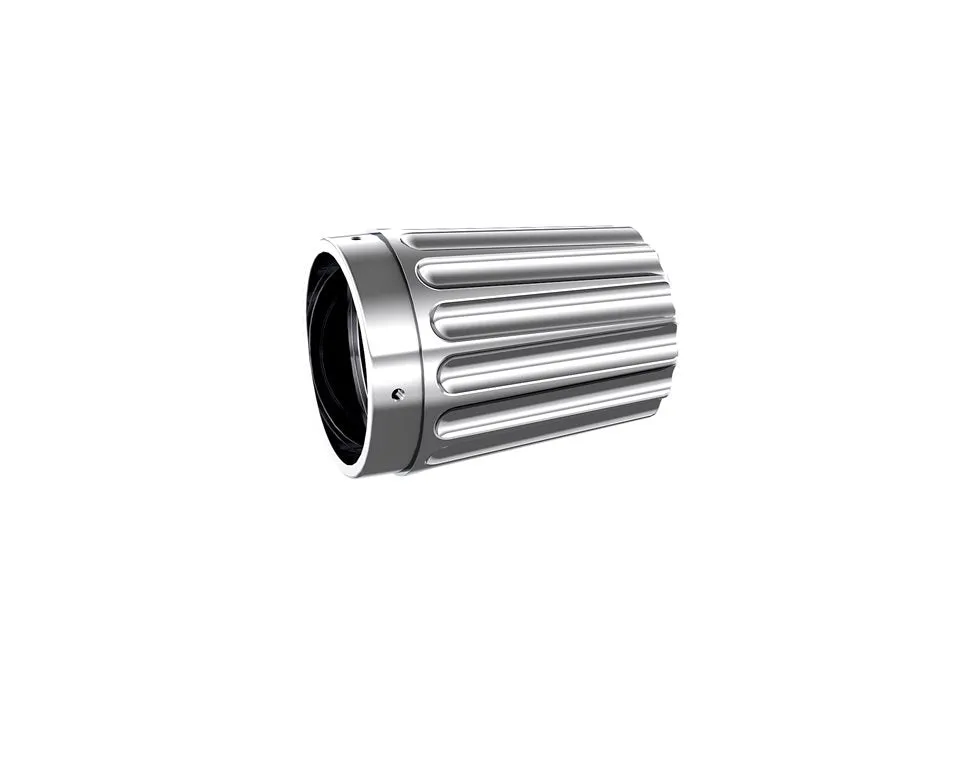 Grooved Exhaust Tips in Chrome, Pair
