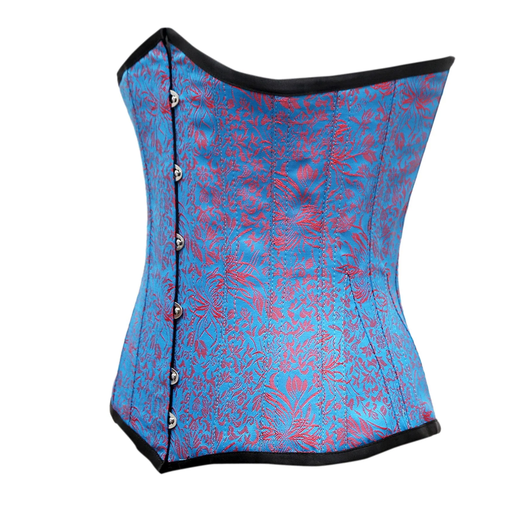 Hay Red Turquoise Brocade Underbust Corset