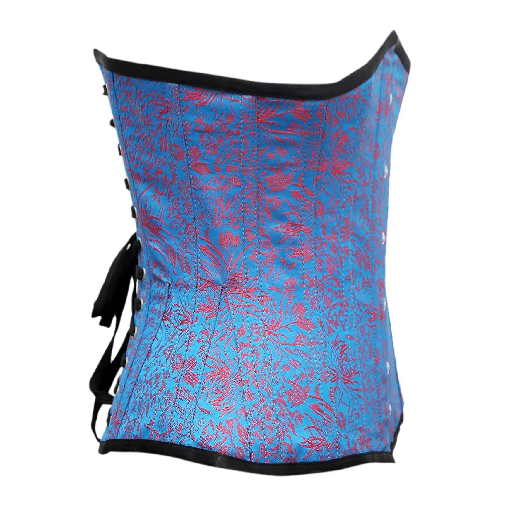 Hay Red Turquoise Brocade Underbust Corset
