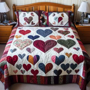 Heartfelt Embrace 3-Piece Quilted Bedding Set NCU0PTT115