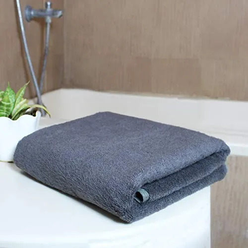 Heelium Bamboo Bath Towel - 400 GSM, Ultra Soft, Quick Dry, Lightweight & Odour Free, 140 x 70 cm, Pack of 1, Grey
