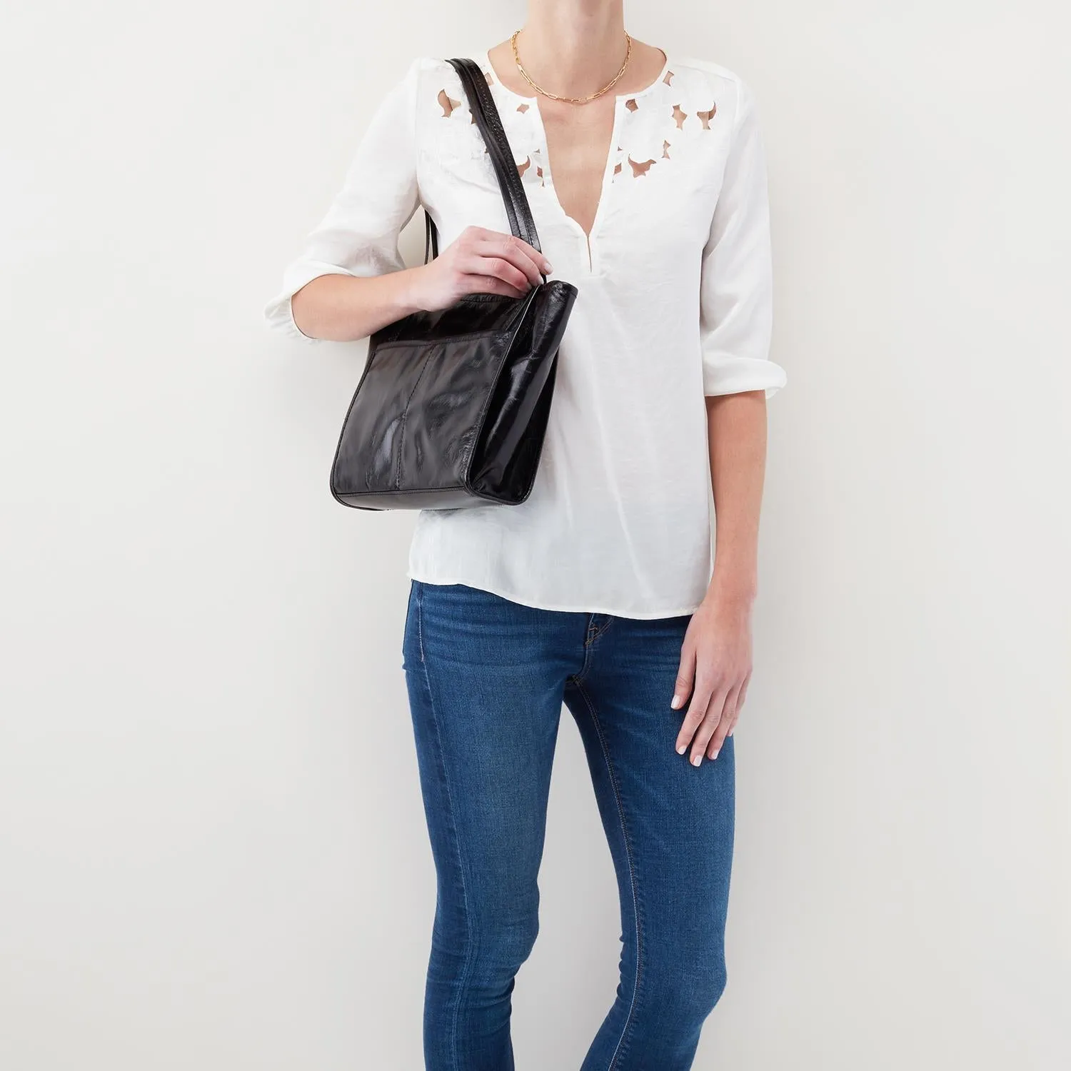 Hobo Chance Satchel Black Vintage Hide Leather