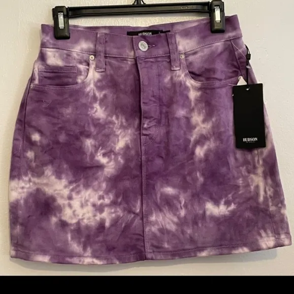 HUDSON- The Viper Mini Skirt/Lilac Fatigue Tie Dye-25 (US-0)