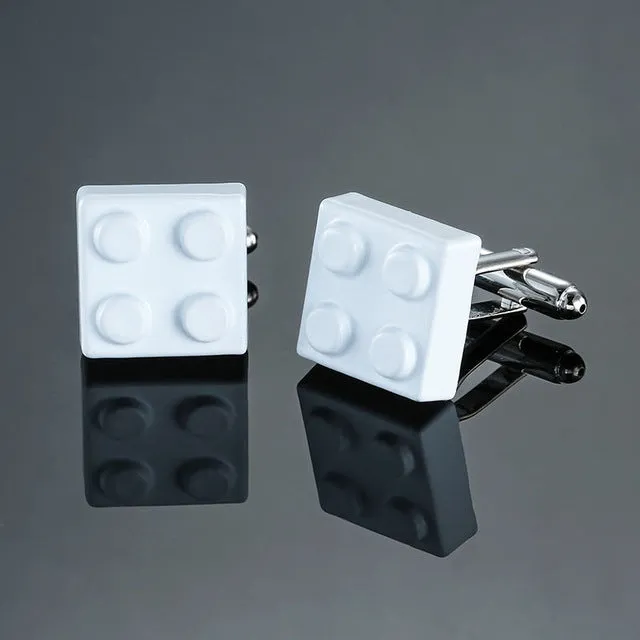 HYX Men Cufflinks Muti-color Bricks Design Blue Red Black 8 Colors Option Copper Novelty Cuff Links Wholesale&retail