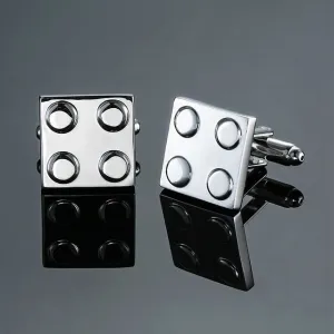 HYX Men Cufflinks Muti-color Bricks Design Blue Red Black 8 Colors Option Copper Novelty Cuff Links Wholesale&retail