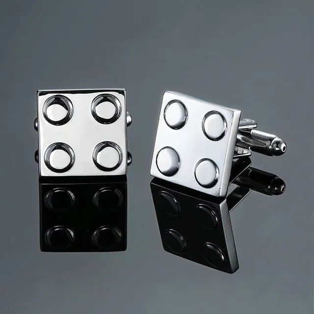 HYX Men Cufflinks Muti-color Bricks Design Blue Red Black 8 Colors Option Copper Novelty Cuff Links Wholesale&retail