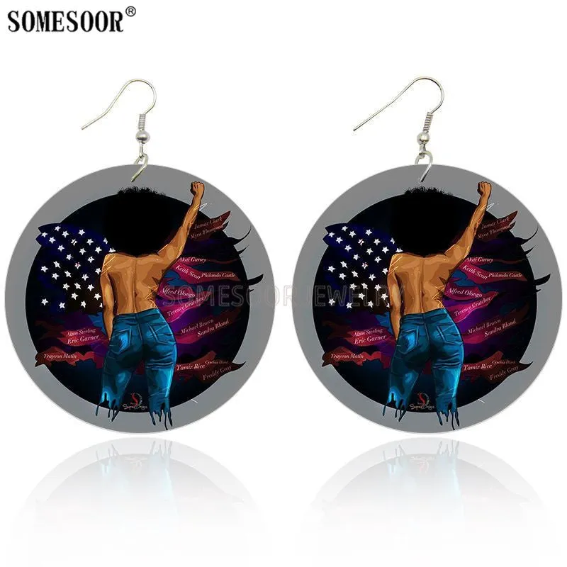 I Can't Breathe Black Woman Drop Earrings