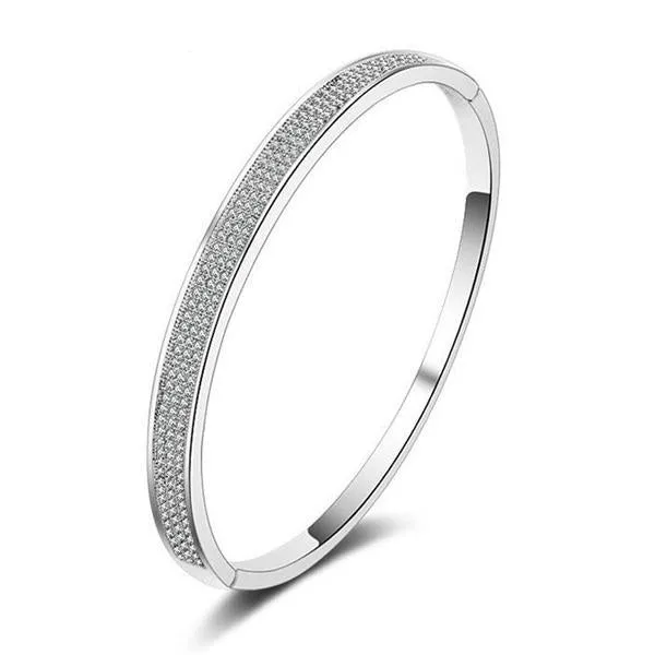 Infinity Pave White Gold Filled Bracelet