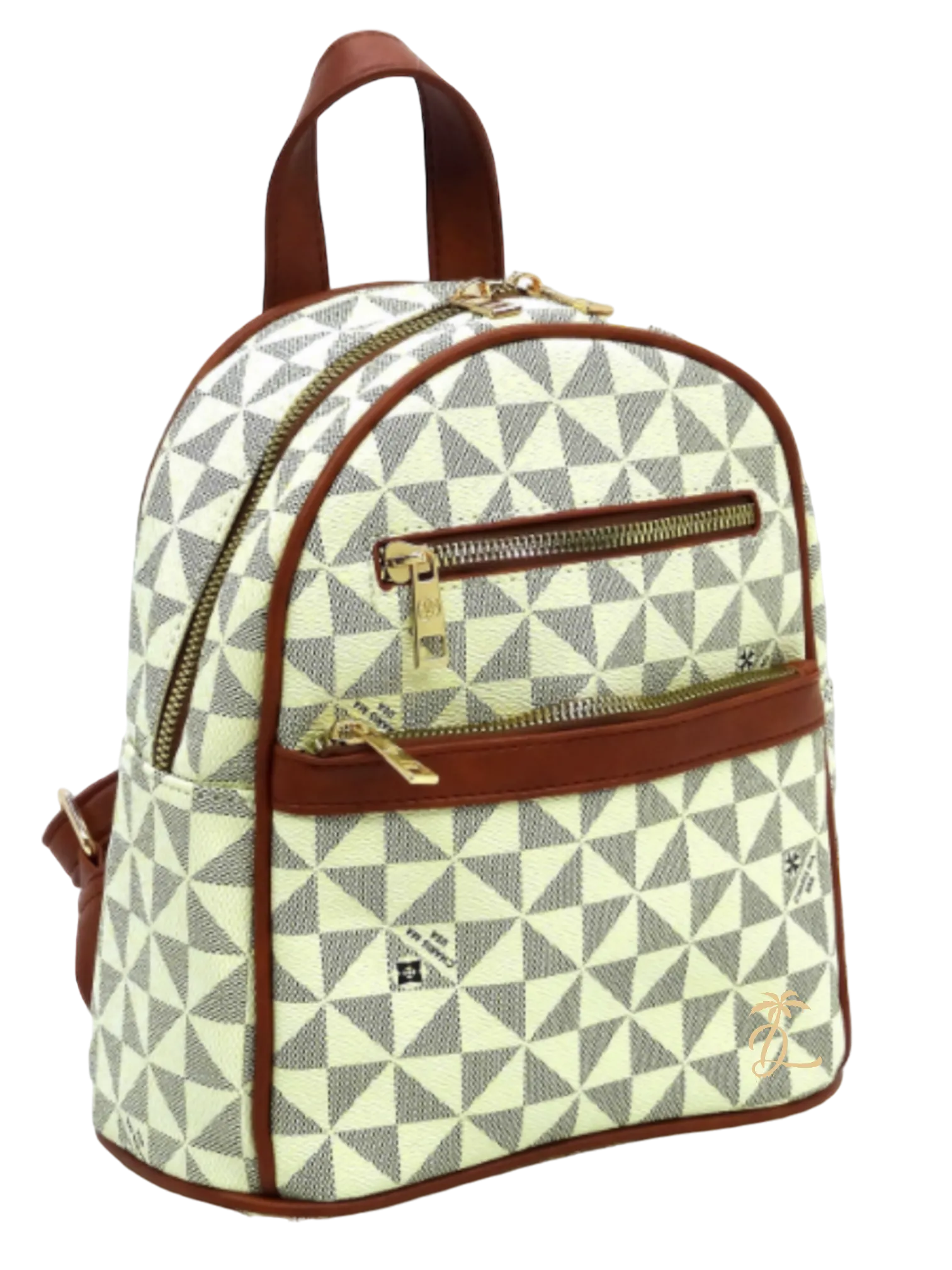 Island Drip Manulua leather Strip 3 zip back pack
