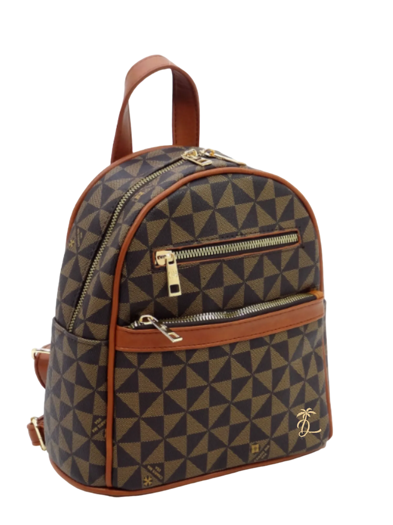 Island Drip Manulua leather Strip 3 zip back pack