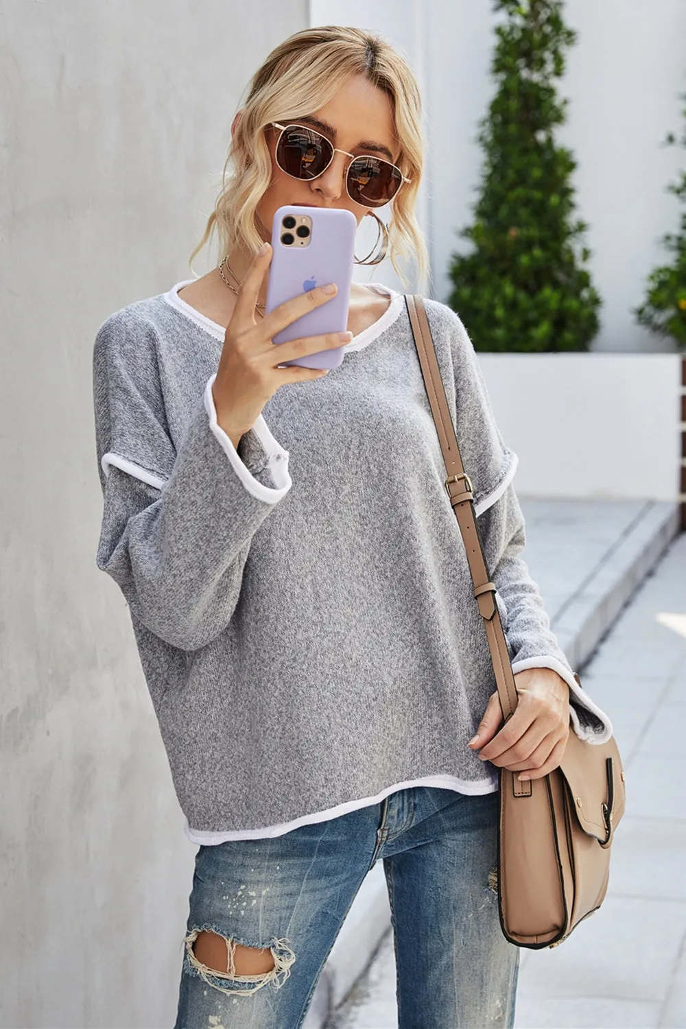 Jem Round Neck Dropped Shoulder Sweater