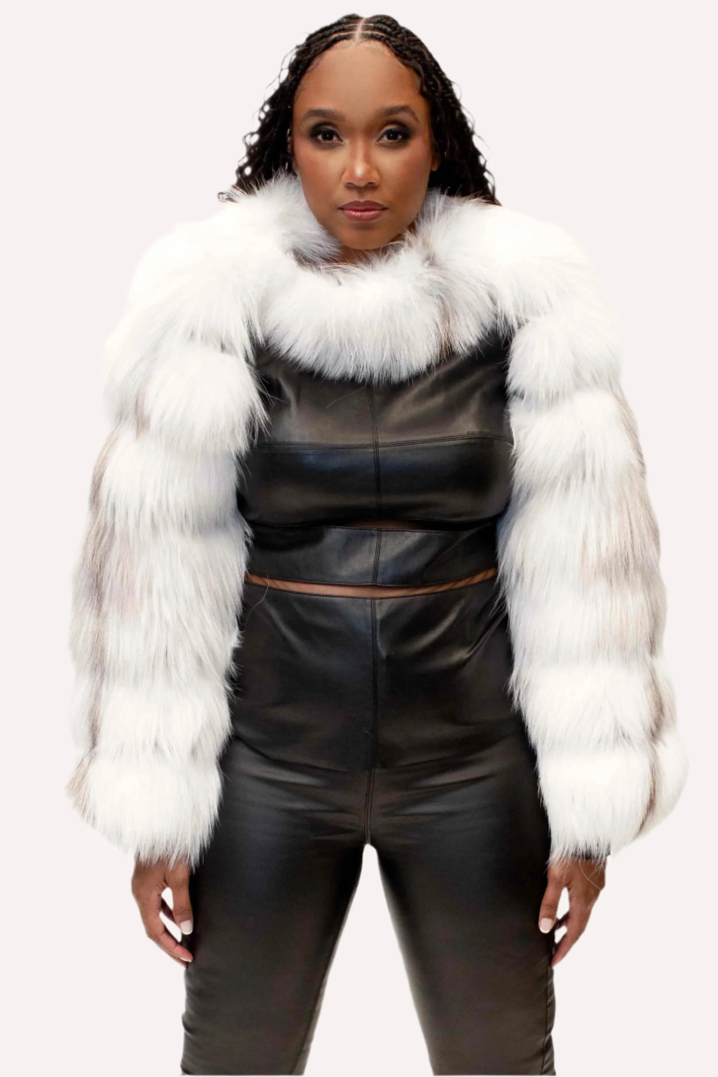 Just the Sleeves Full Skin Fox Fur Bolero Jacket