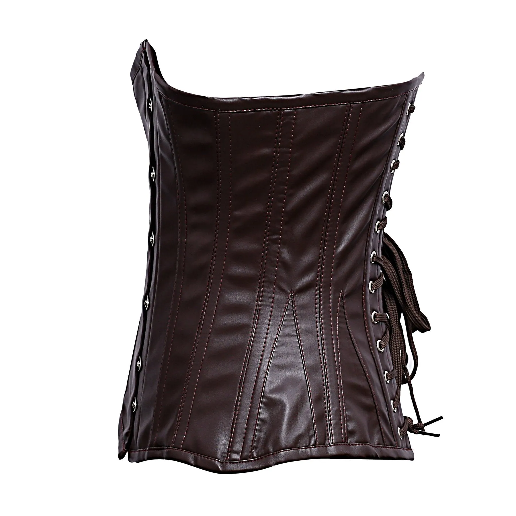 Katharina Steel Boned Brown Sheep Nappa Leather Corset