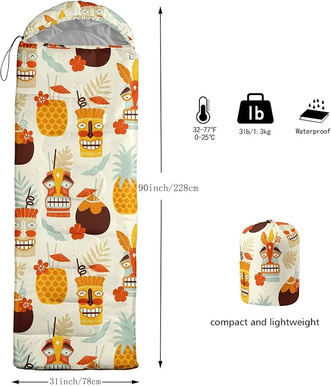 Kids Sleeping Bag for Boys and Girls,Monster Alien Print-Lightweight Warm Portable Outdoor Indoor-Waterproof Cold Weather Resistant Sleeping Bag for Camping Hiking