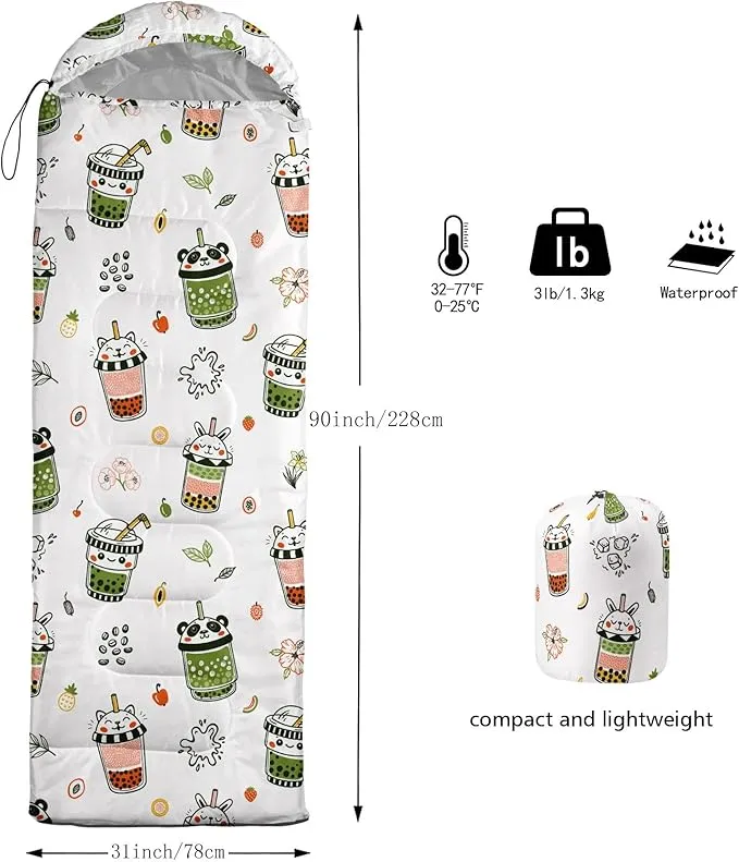 Kids Sleeping Bag for Boys and Girls,Monster Alien Print-Lightweight Warm Portable Outdoor Indoor-Waterproof Cold Weather Resistant Sleeping Bag for Camping Hiking